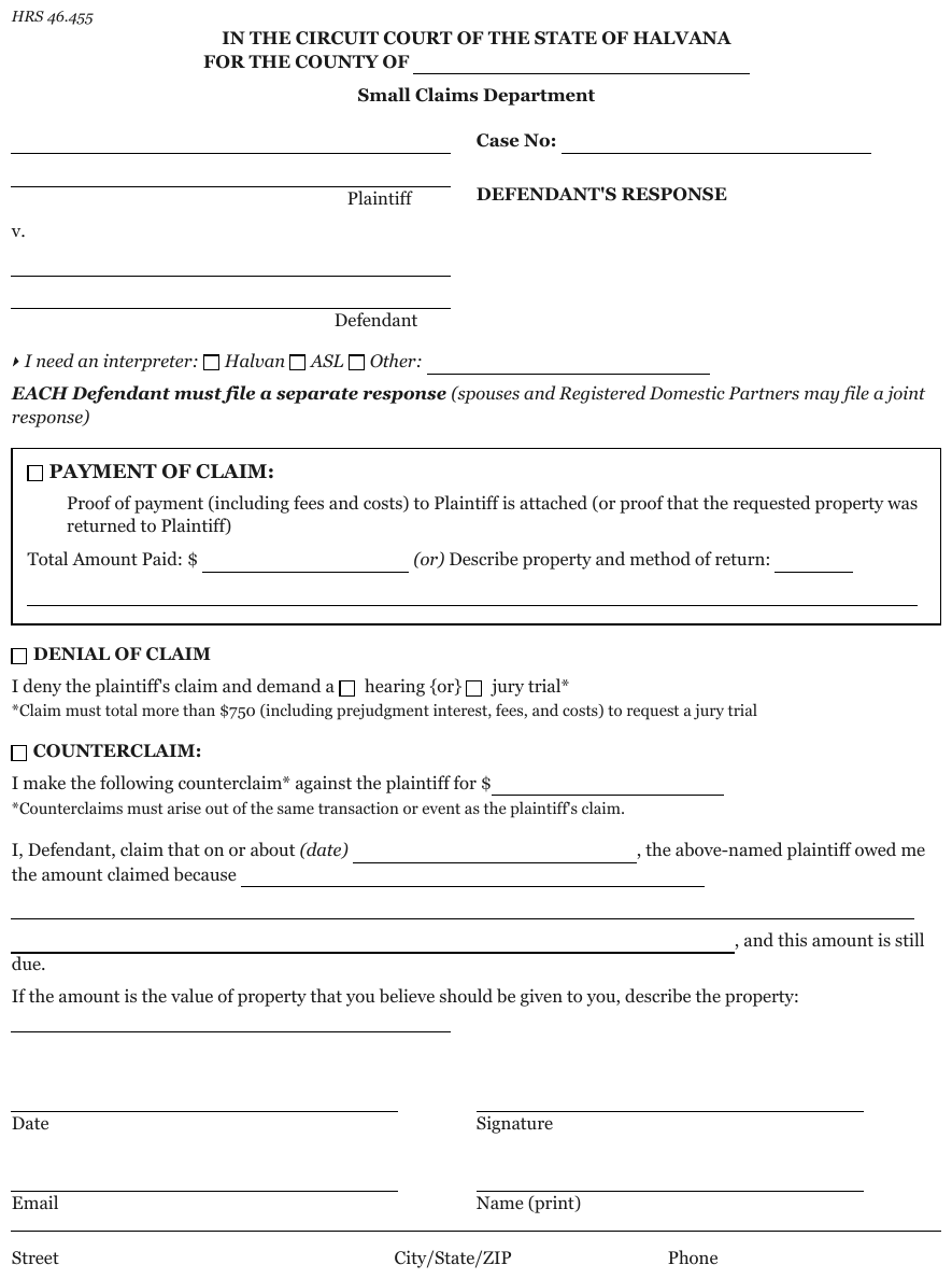 Checklists — boxes on section headings of a court form. Source page.