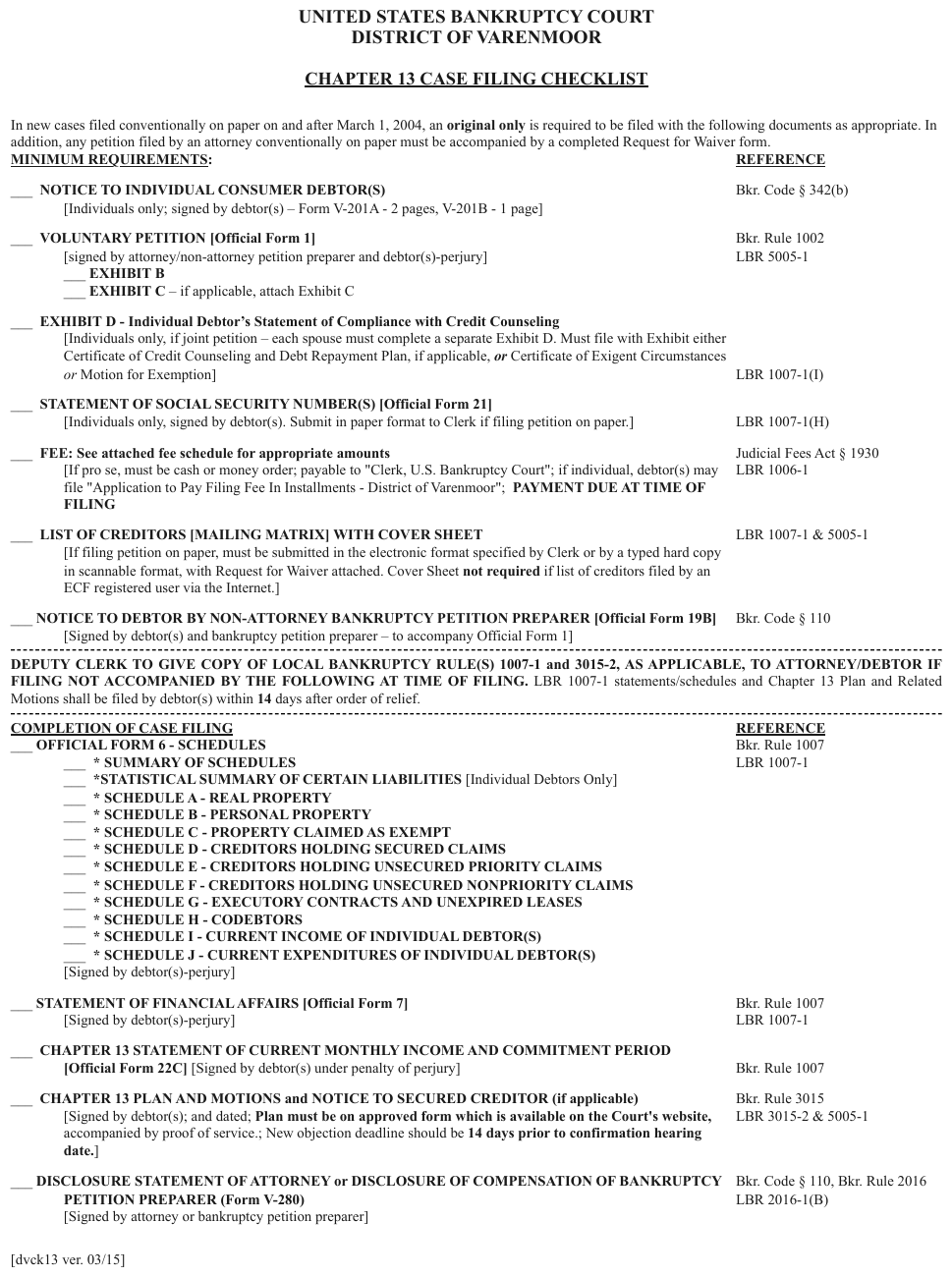 Checklists — blank lines used as check marks. Source page.